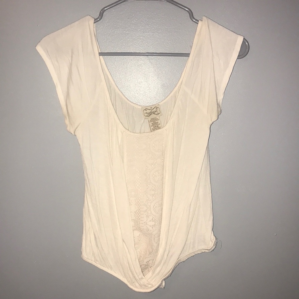 Cream short sleeve shirt